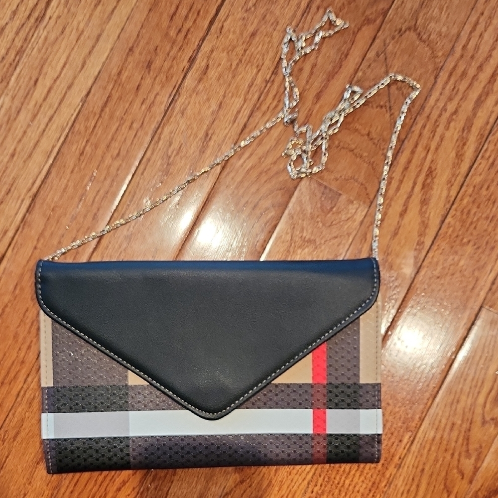 Black and Red Plaid Women's Clutch, New